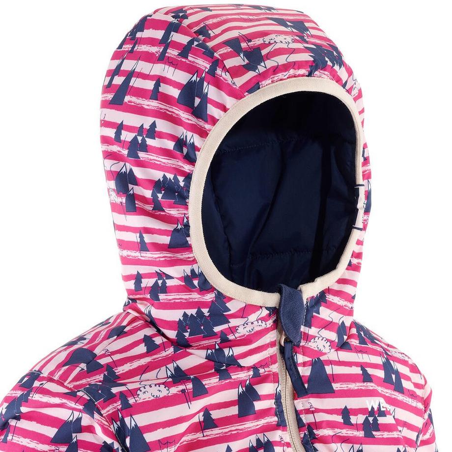 WEDZE  Skijacke 100 warm wasserdicht wendbar Kinder blau/rosa 
