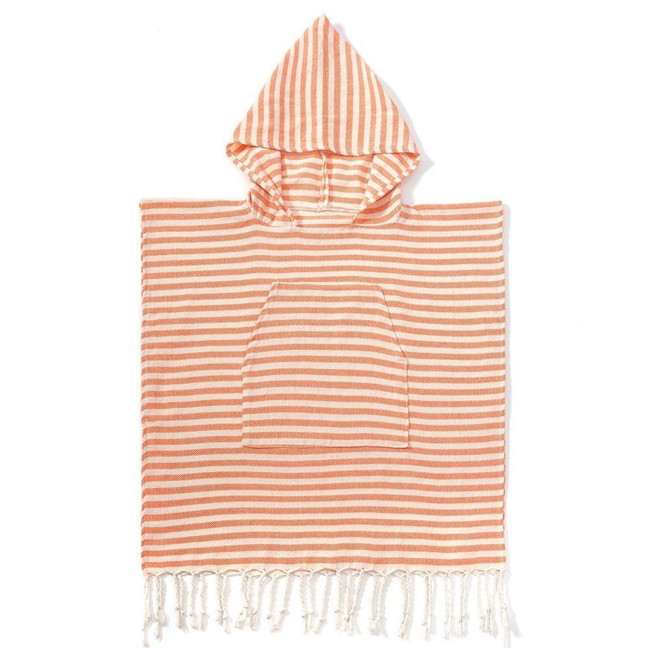 Misiu  Kinder-Poncho gestreift mit Zotteln 