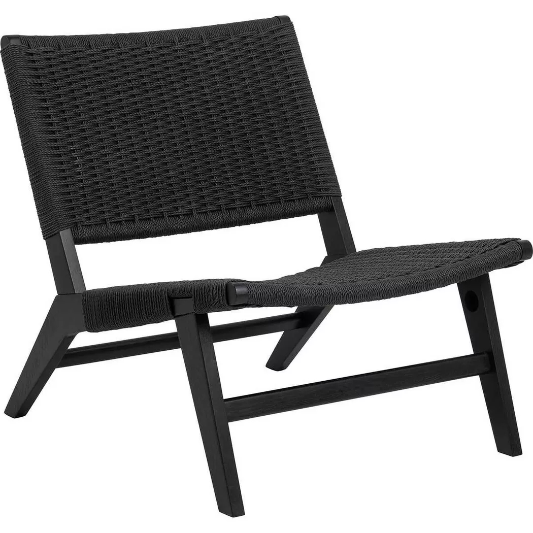 Carson Nordic Woven Lounge Chair, Black