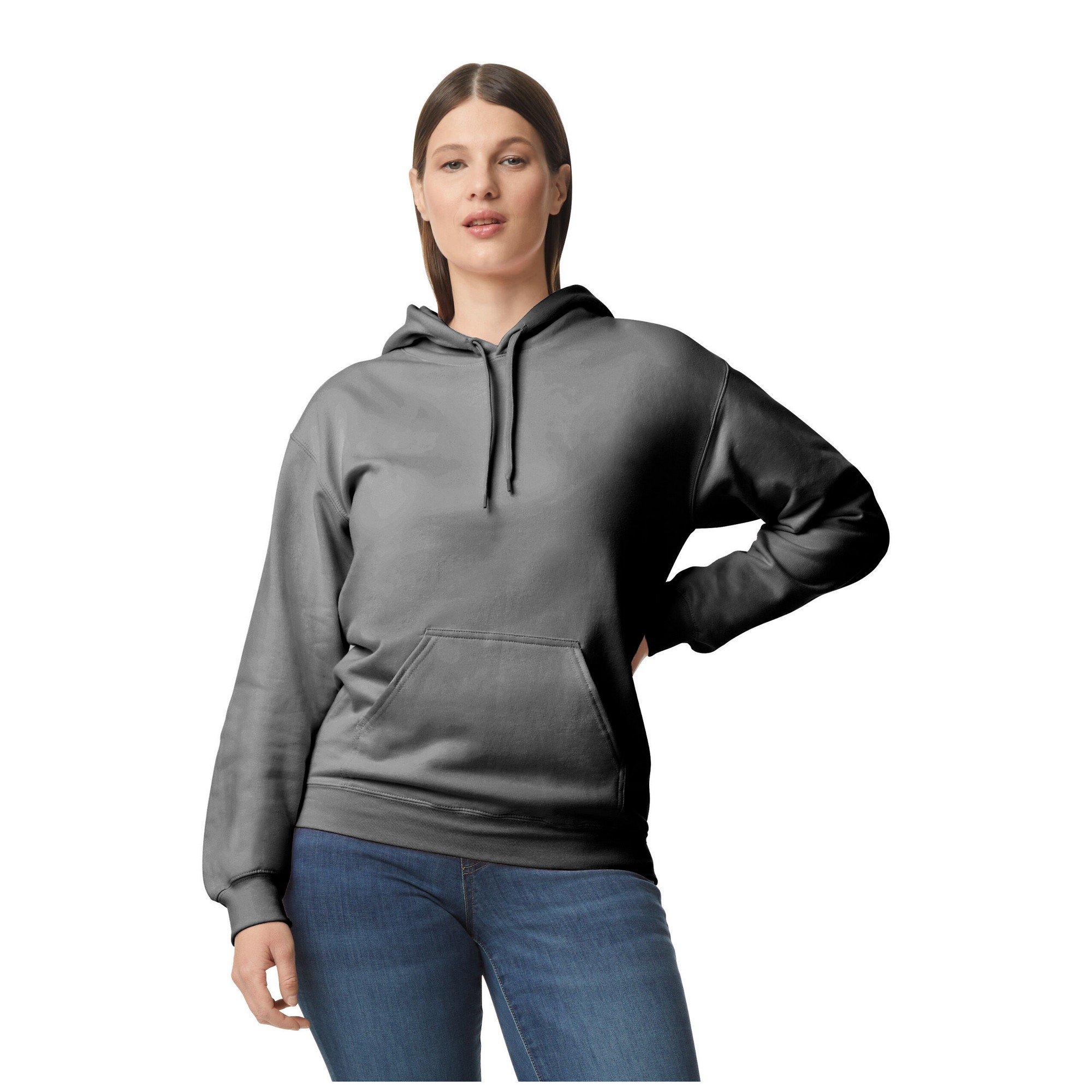 Image of Softstyle Kapuzenpullover Mittelschwer Damen Charcoal Black L