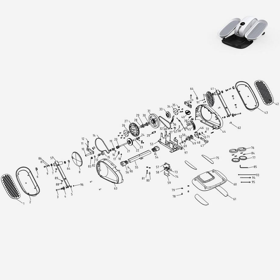 DOMYOS  Ricambio mini cyclette ellittica Active Desk plastica 