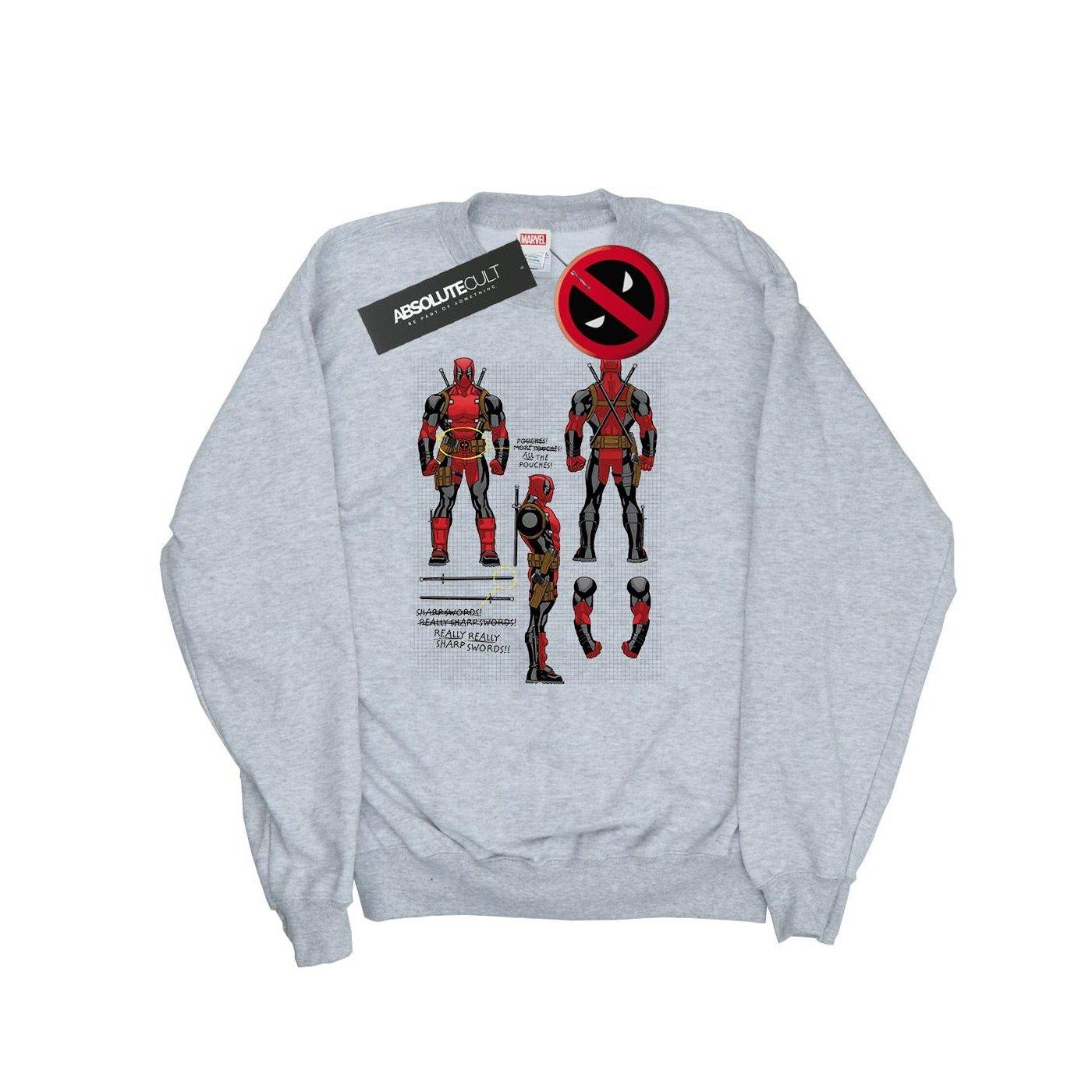 Image of Deadpool Action Figure Plans Sweatshirt Damen Grau S
