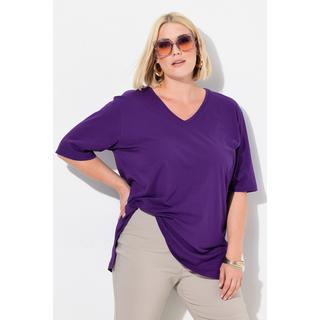 Ulla Popken  T-shirt dalle linee morbide con scollo a V e mezze maniche 