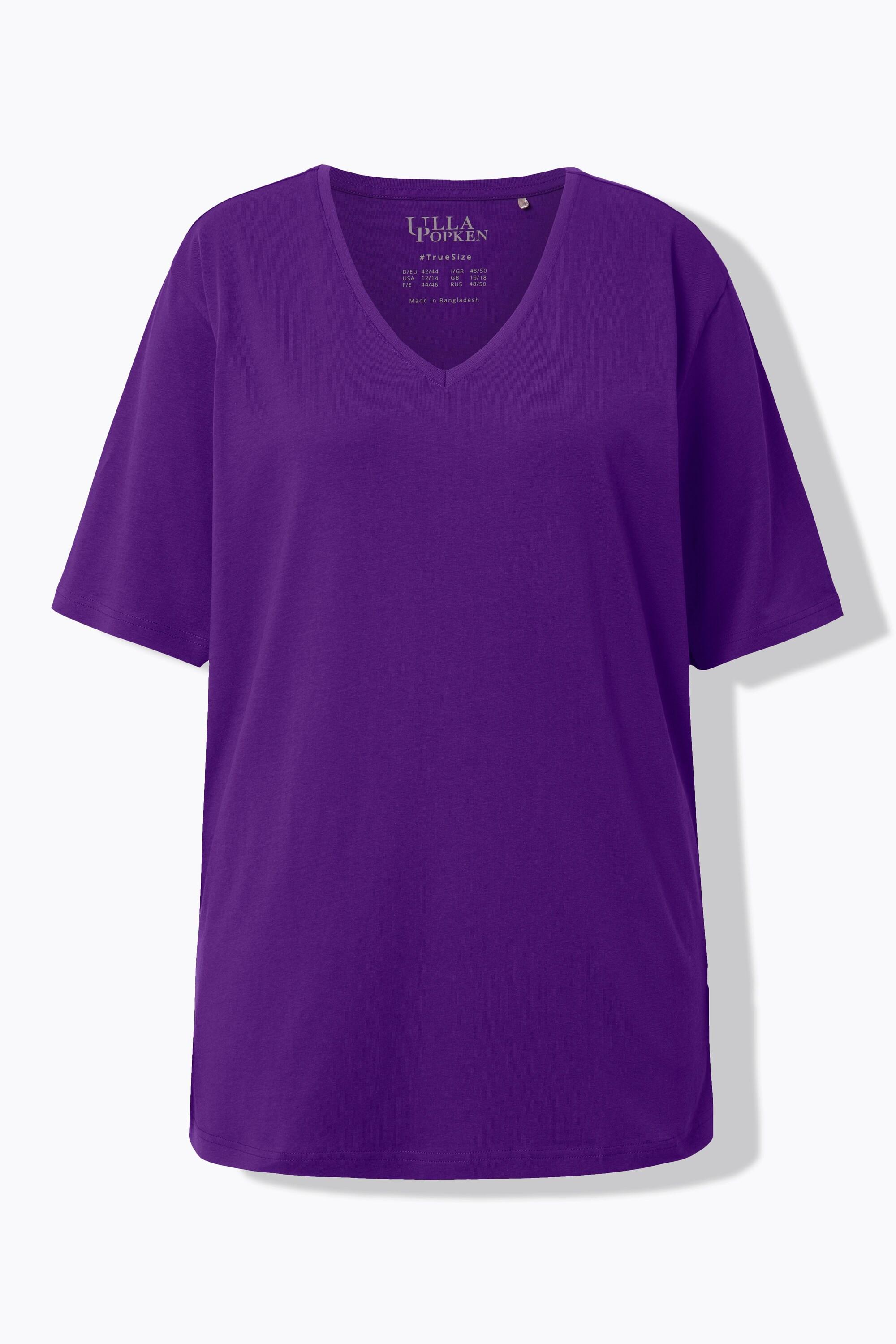 Ulla Popken  T-shirt dalle linee morbide con scollo a V e mezze maniche 