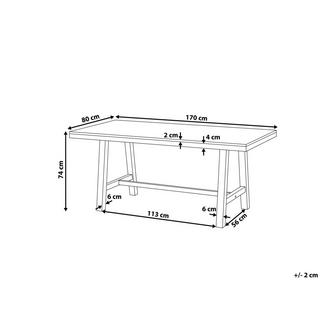 Beliani Table de repas en Acacia Industriel SCANIA  