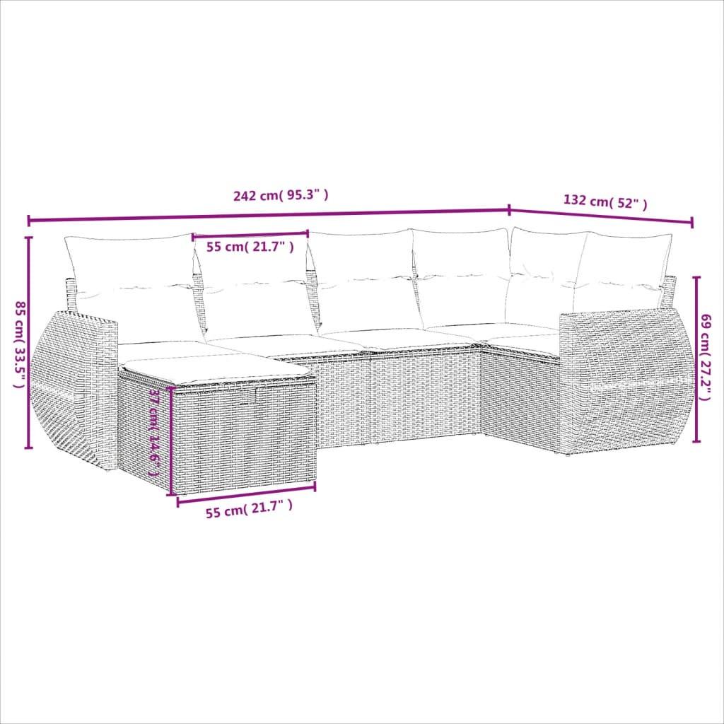 VidaXL Ensemble de canapés de jardin rotin synthétique  