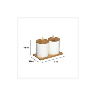 5five Gewürzdosen aus Bambus und Porzellan - 2 Stk  