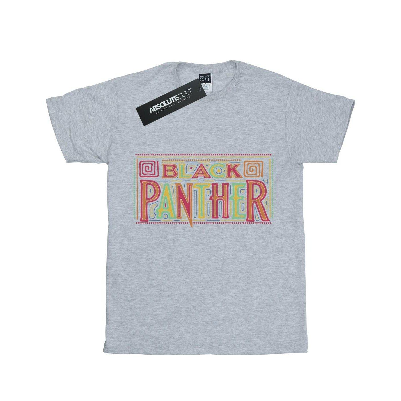 Image of Black Panther Tribal Logo Tshirt Mädchen Grau 152-158