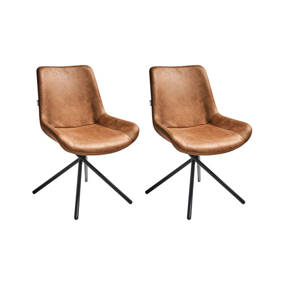 Esszimmerstuhl 2er Set aus Kunstwildleder  HAILEY