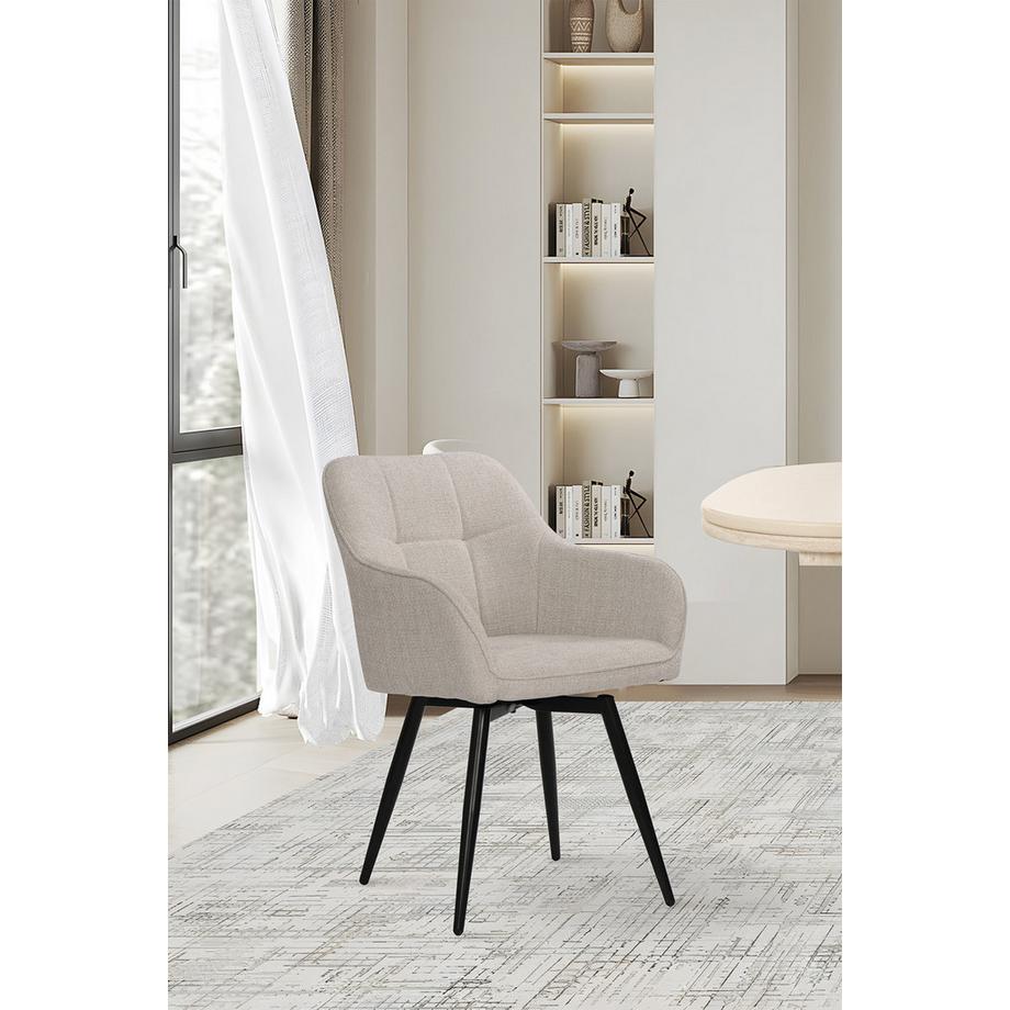 mutoni Chaise avec accoudoirs Metroline beige (set de 2)  