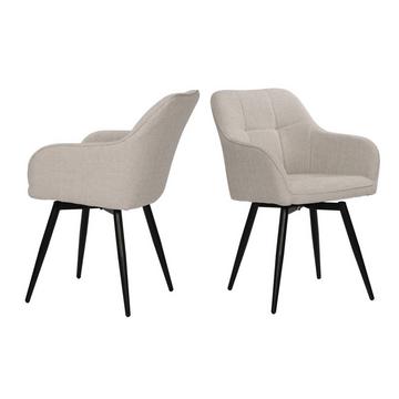 Chaise avec accoudoirs Metroline beige (set de 2)