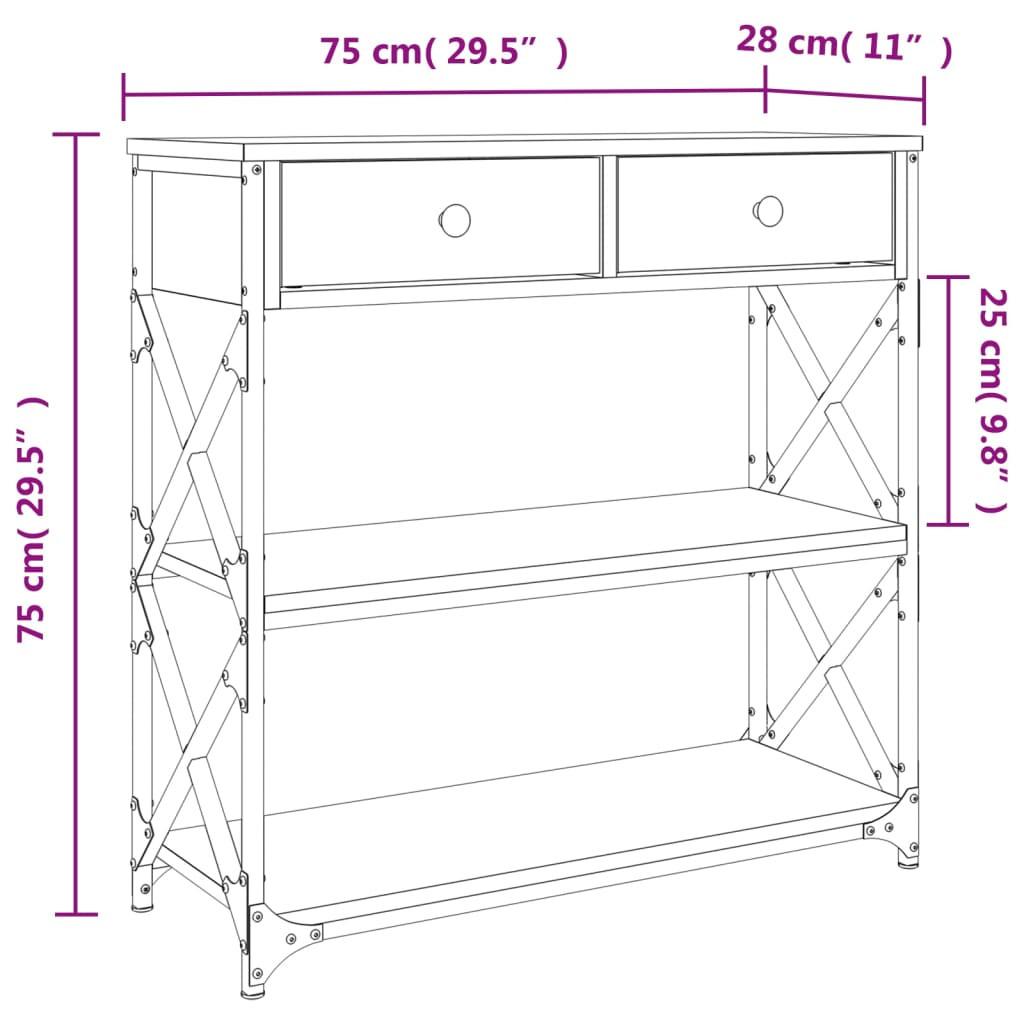 VidaXL Table console bois d'ingénierie  