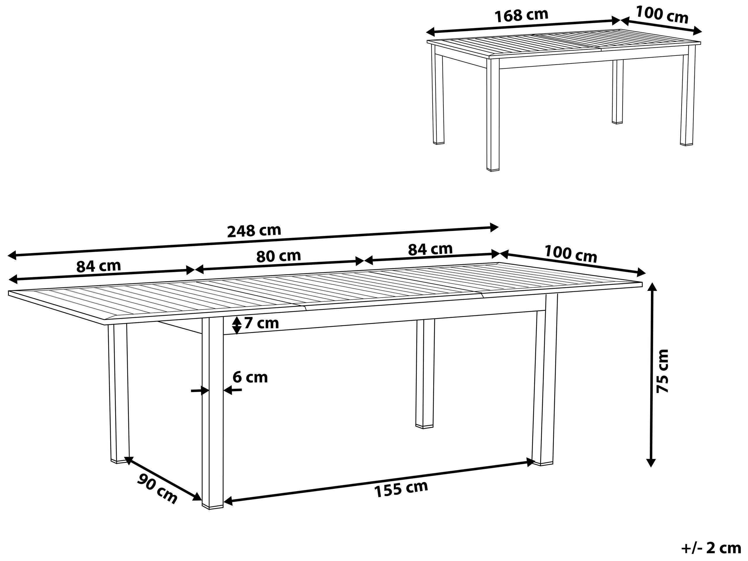 Beliani Table de jardin en Aluminium Moderne PANCOLE  