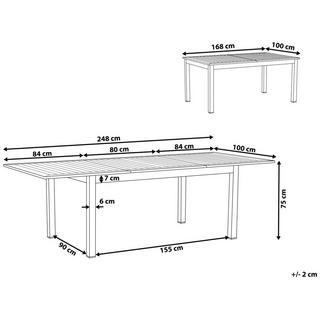 Beliani Table de jardin en Aluminium Moderne PANCOLE  