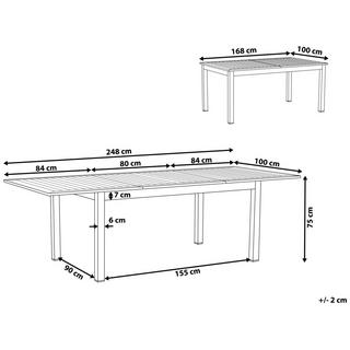 Beliani Table de jardin en Aluminium Moderne PANCOLE  