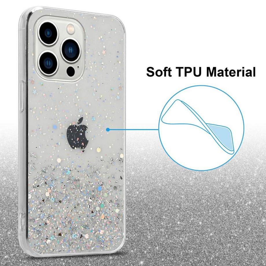 Cadorabo  Housse compatible avec Apple iPhone 14 PRO MAX - Coque de protection en silicone TPU flexible avec paillettes scintillantes 