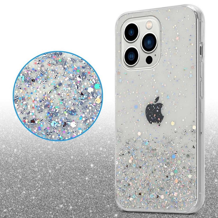 Cadorabo  Housse compatible avec Apple iPhone 14 PRO MAX - Coque de protection en silicone TPU flexible avec paillettes scintillantes 