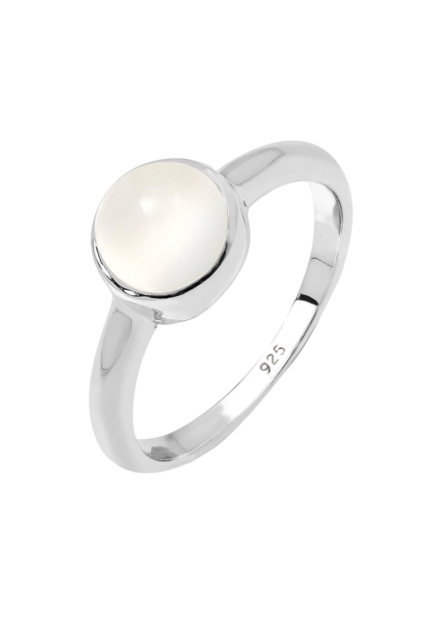 Image of Ring Mondstein Geo Minimal Trend Damen Weiss 58mm