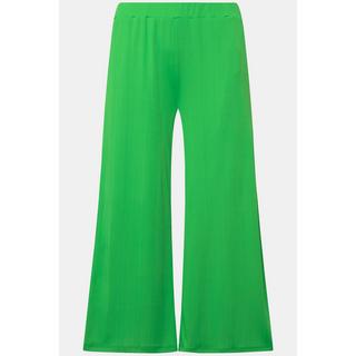 Ulla Popken  Culottes in tessuto operato lunghe fino al polpaccio con taglio della gamba dritto e cintura elastica 