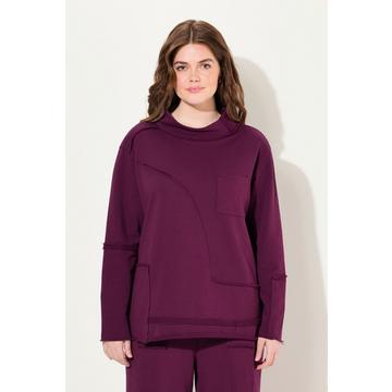 Sweat, coupe Regular Fit, aspect patch, col montant, coton bio