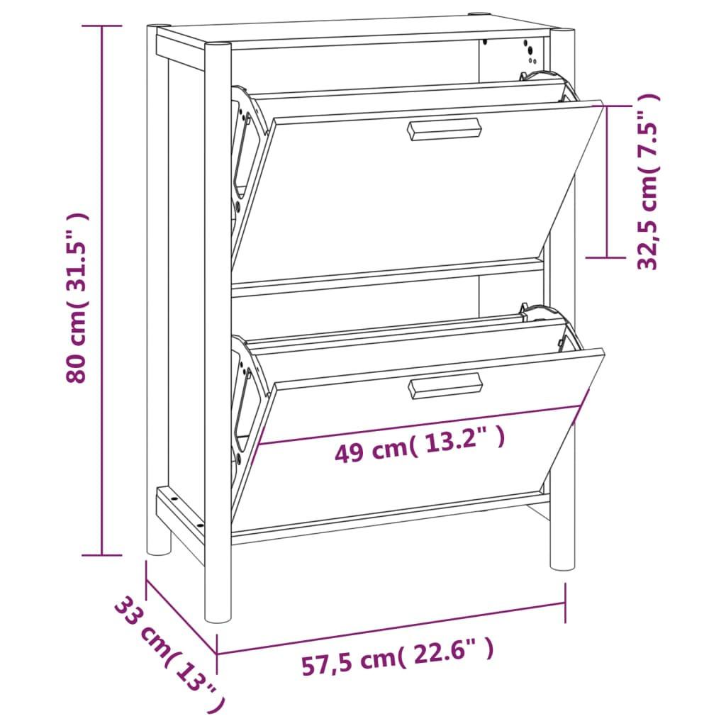 VidaXL Armoire à chaussures bois d'ingénierie  