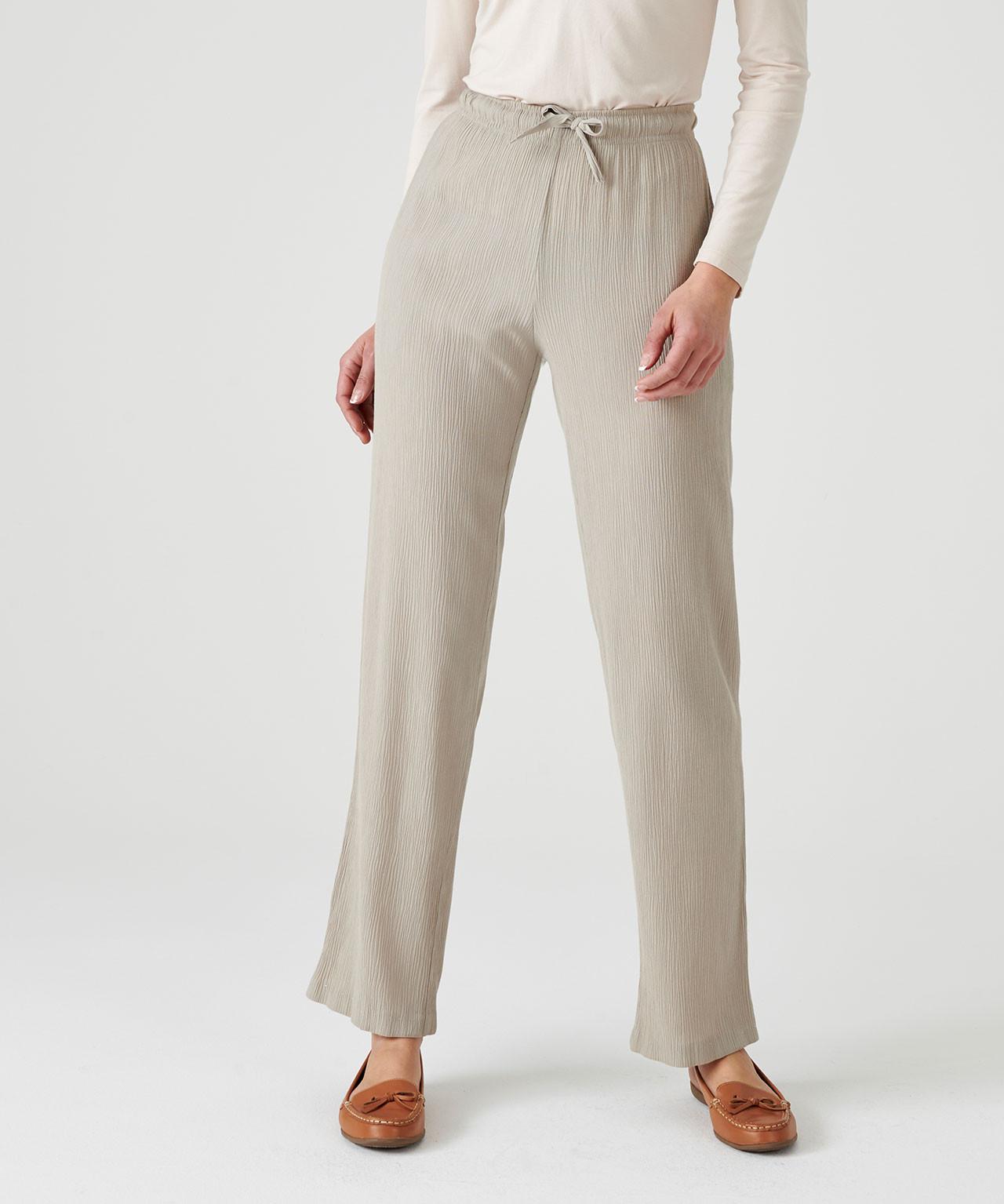 Image of Hose Aus Crepon. Damen Braun 50