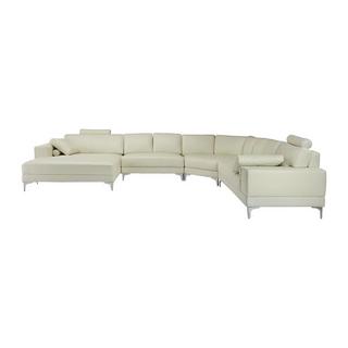 LINEA SOFA Wohnlandschaft Leder DONATELLO II Elfenbein Ecke Links  