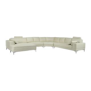 LINEA SOFA Wohnlandschaft Leder DONATELLO II Elfenbein Ecke Links  