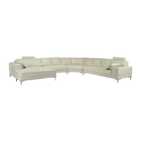 LINEA SOFA Wohnlandschaft Leder DONATELLO II Elfenbein Ecke Links  