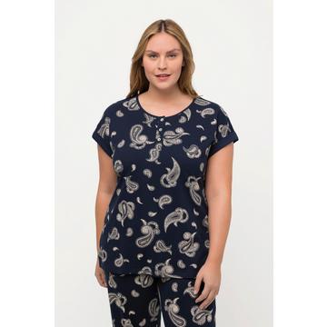 Pyjama-T-Shirt, Paisley, Rundhals, Halbarm, Biobaumwolle