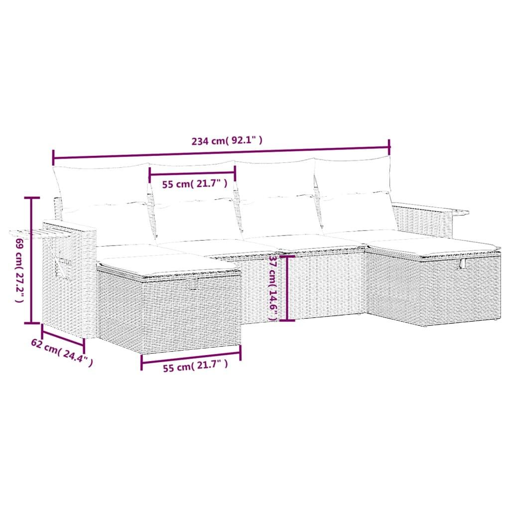 VidaXL Ensemble de canapés de jardin rotin synthétique  