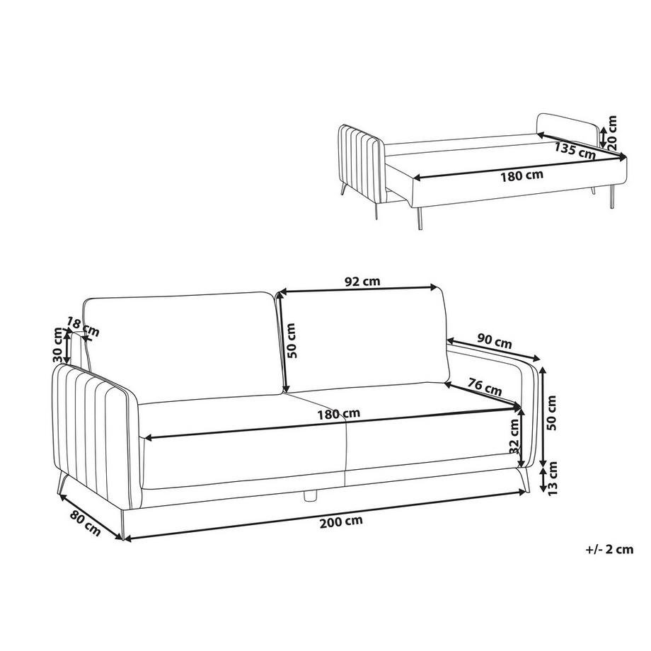 Beliani Schlafsofa aus Bouclé  HEMING  