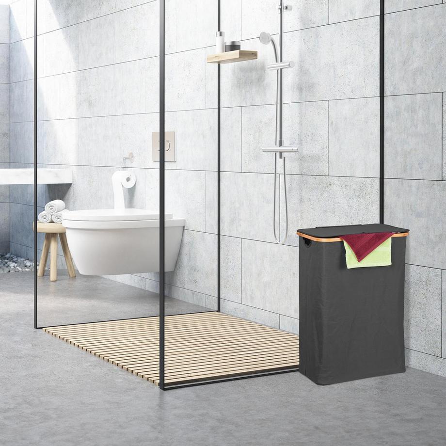 B2X Cesto portabiancheria con coperchio 105 l  