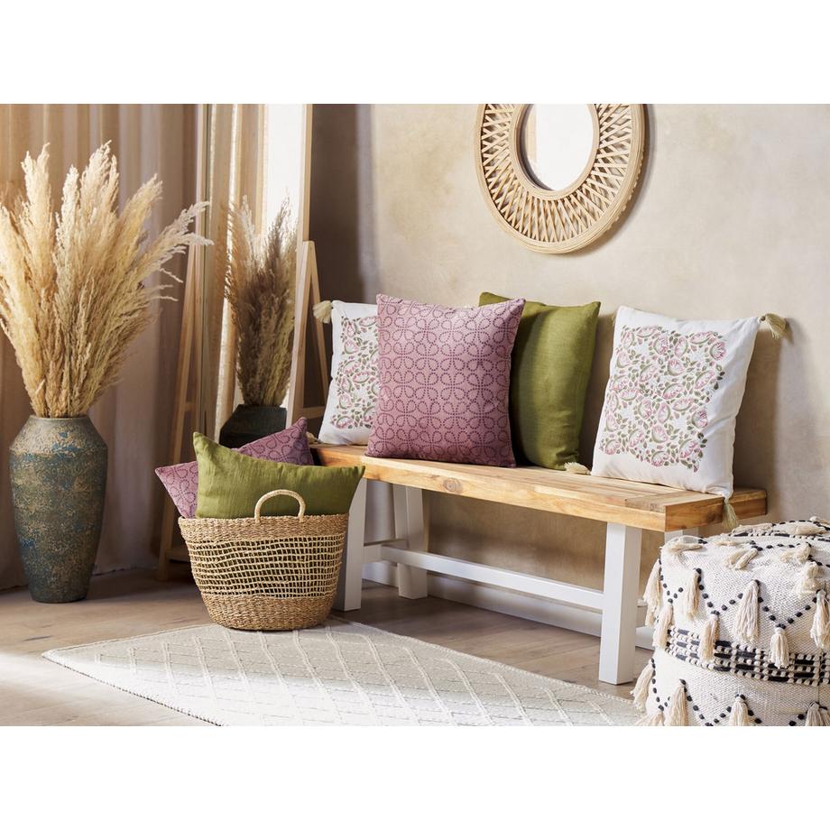 Beliani Cuscino decorativo en Cotone  CARISSA  