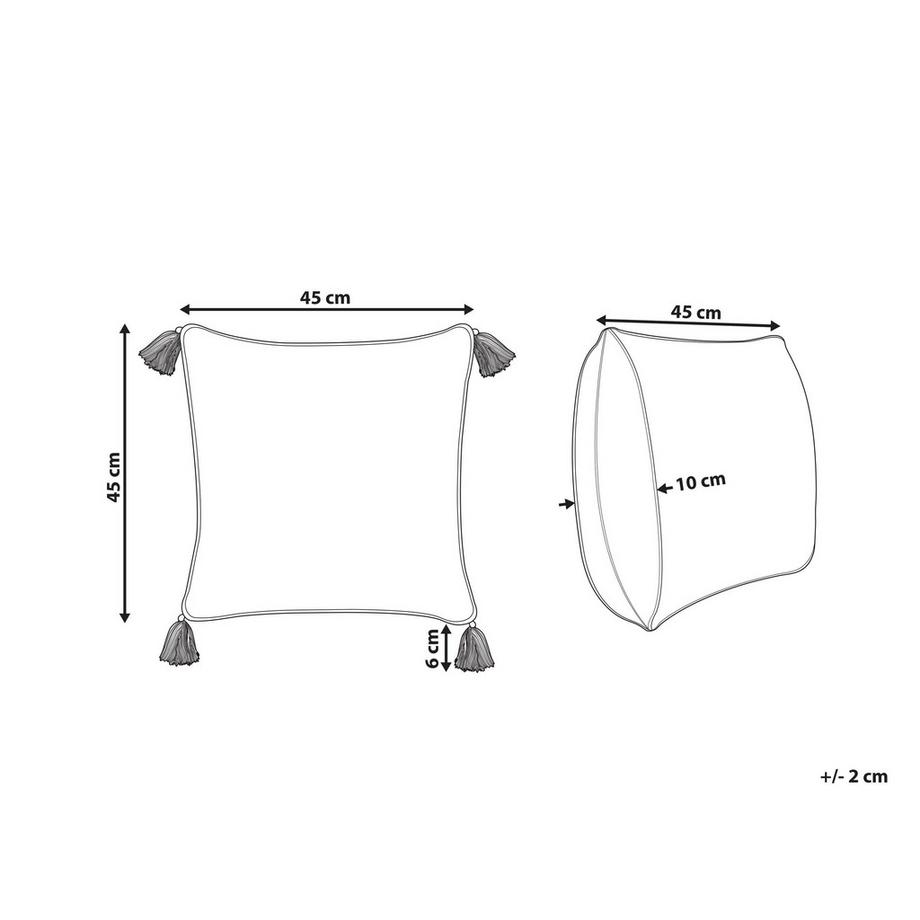Beliani Cuscino decorativo en Cotone  CARISSA  