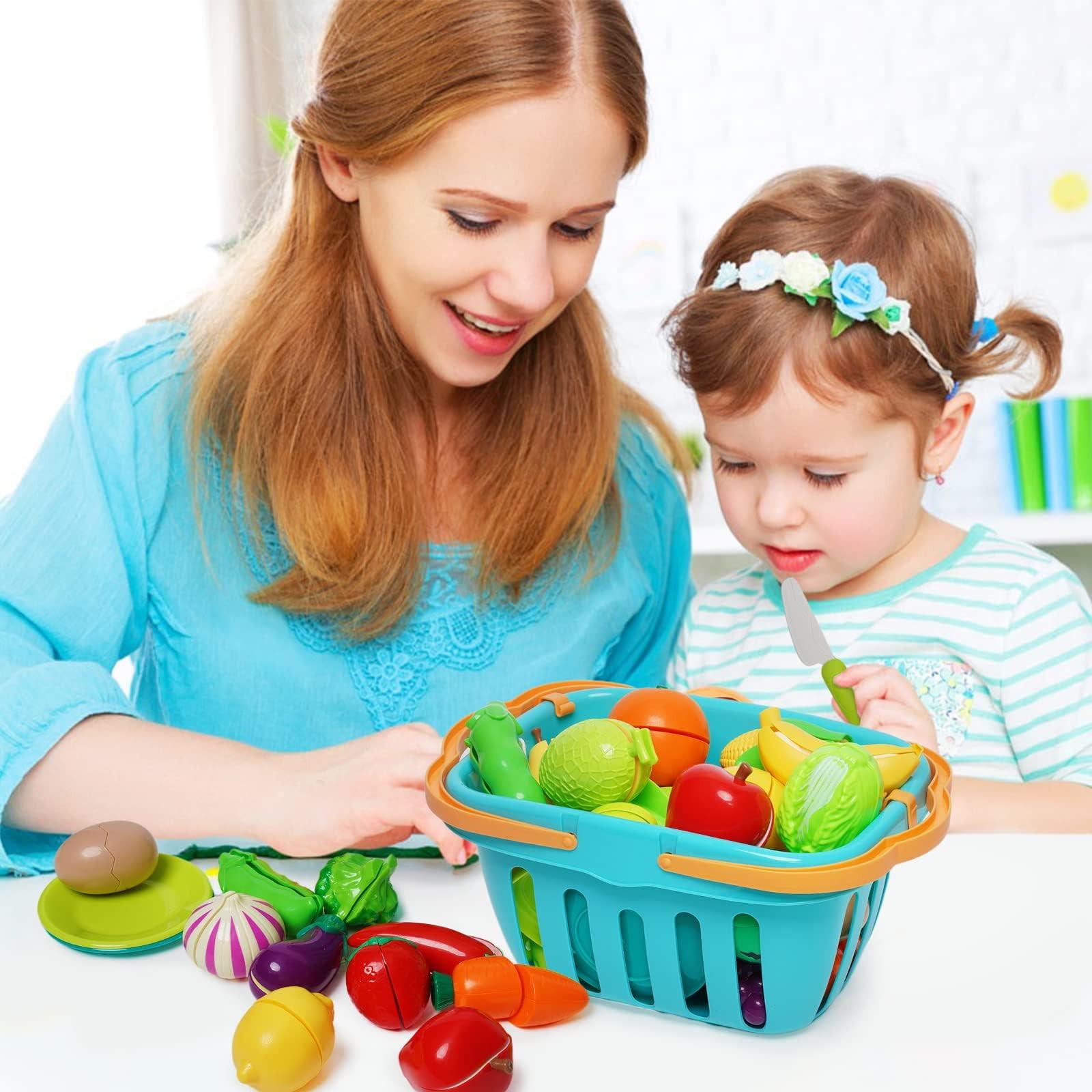 Activity-board  Accessoires de cuisine pour enfants jouet fruits et légumes 36 PCS - Accessoires de cuisine pour enfants jeu de rôle de découpage 