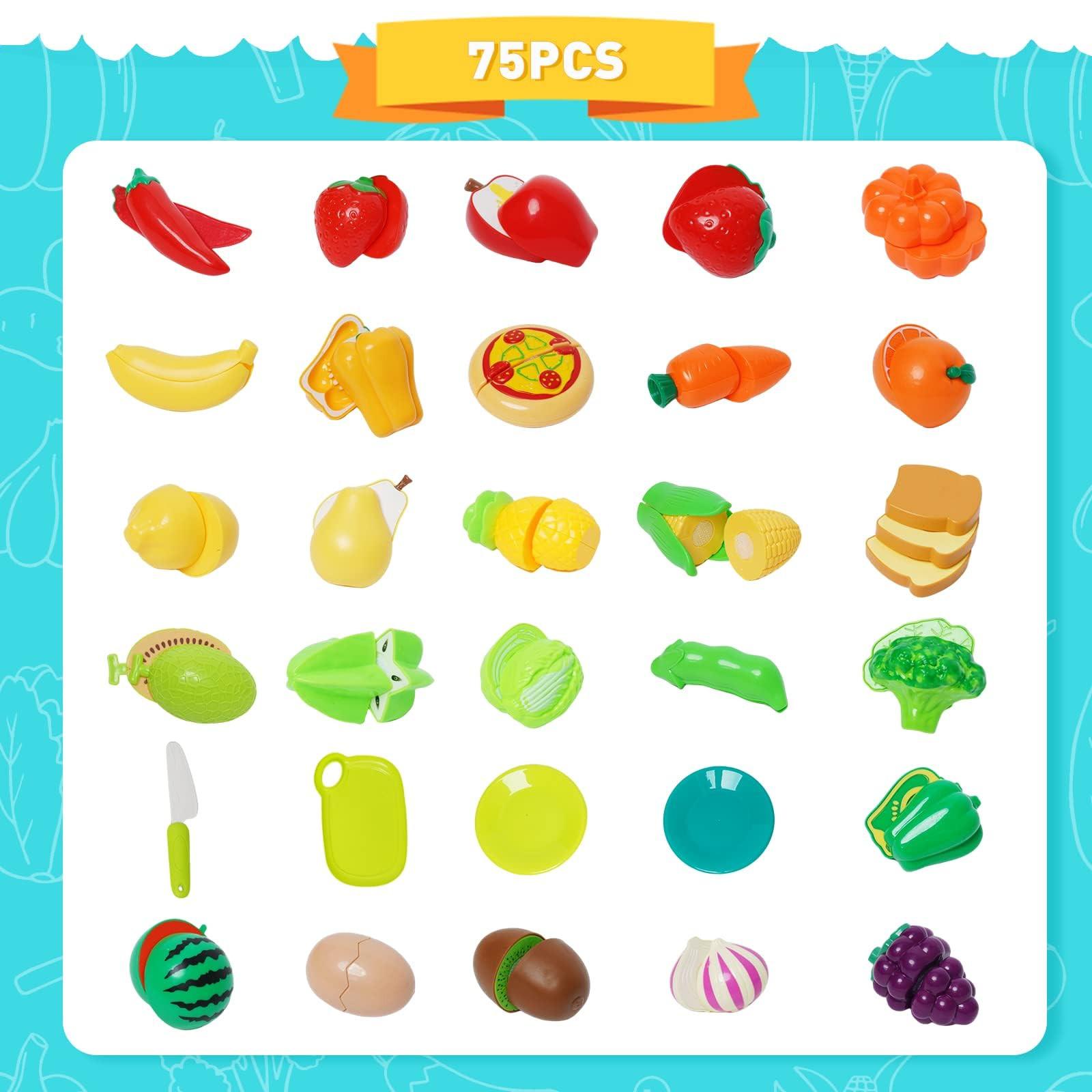 Activity-board  Accessoires de cuisine pour enfants jouet fruits et légumes 36 PCS - Accessoires de cuisine pour enfants jeu de rôle de découpage 