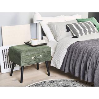 Beliani Comodino 1 cassetto en Velluto a coste Retrò EUROSTAR  