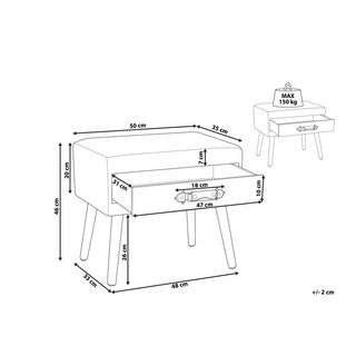 Beliani Comodino 1 cassetto en Velluto a coste Retrò EUROSTAR  