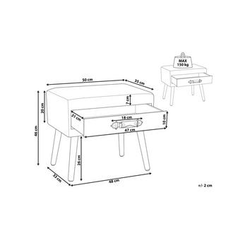 Beliani Nachttisch aus Cord Retro EUROSTAR  
