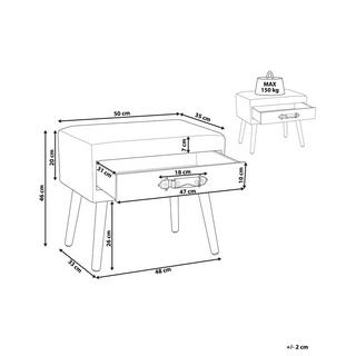 Beliani Comodino 1 cassetto en Velluto a coste Retrò EUROSTAR  