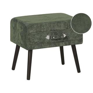 Beliani Comodino 1 cassetto en Velluto a coste Retrò EUROSTAR  