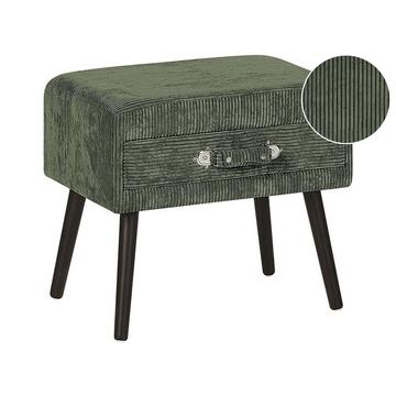 Table de nuit à 1 tiroir en Velours côtelé Rétro EUROSTAR