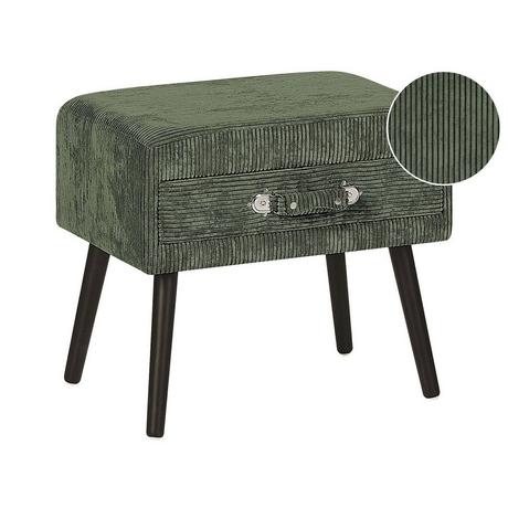 Beliani Comodino 1 cassetto en Velluto a coste Retrò EUROSTAR  