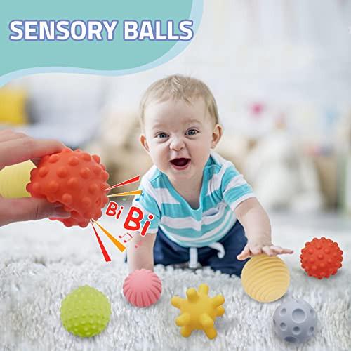 Activity-board  24 Stück Soft Squeeze Baby Toy Set-mit Bällen, Bauklötzen und Stacking Tower, Sensory Toy Teether, 