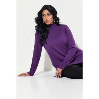 Ulla Popken  Pullover, Woll-Seidenmischung, Stehkragen, Zierperlen 