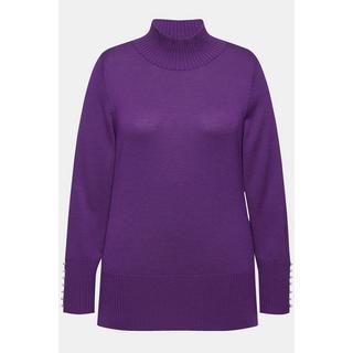 Ulla Popken  Pullover, Woll-Seidenmischung, Stehkragen, Zierperlen 