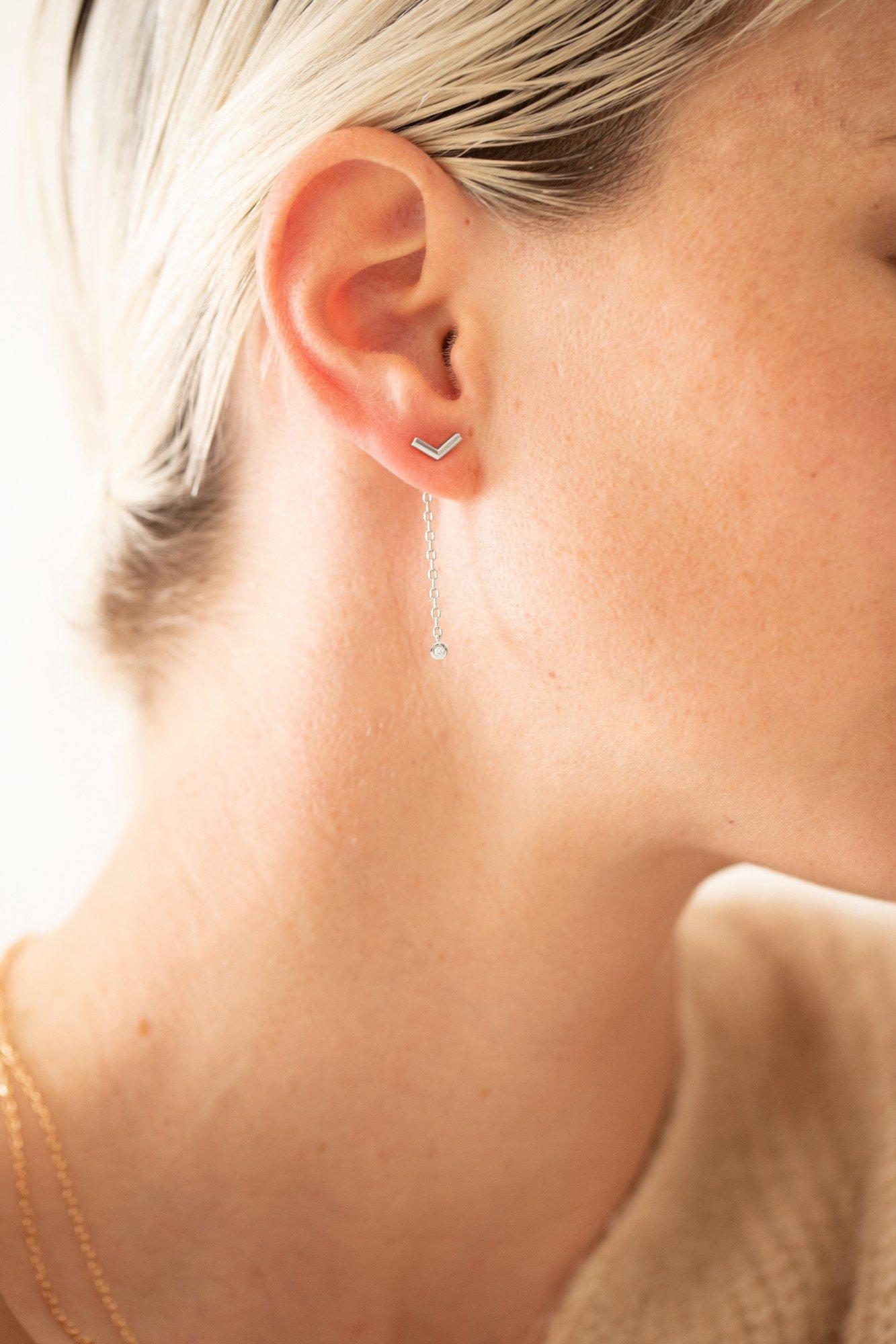 La Garçonne Diamant  Ohrringe aus Silber und Diamanten 