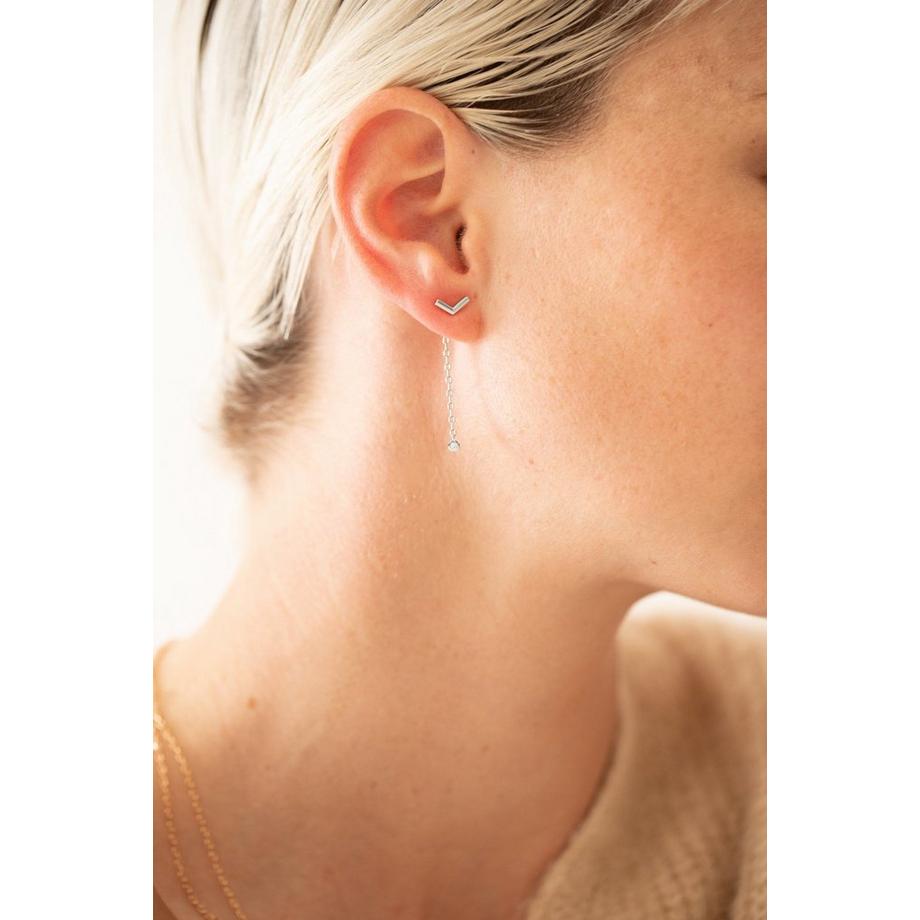 La Garçonne Diamant  Boucles d'oreilles en argent et diamant 