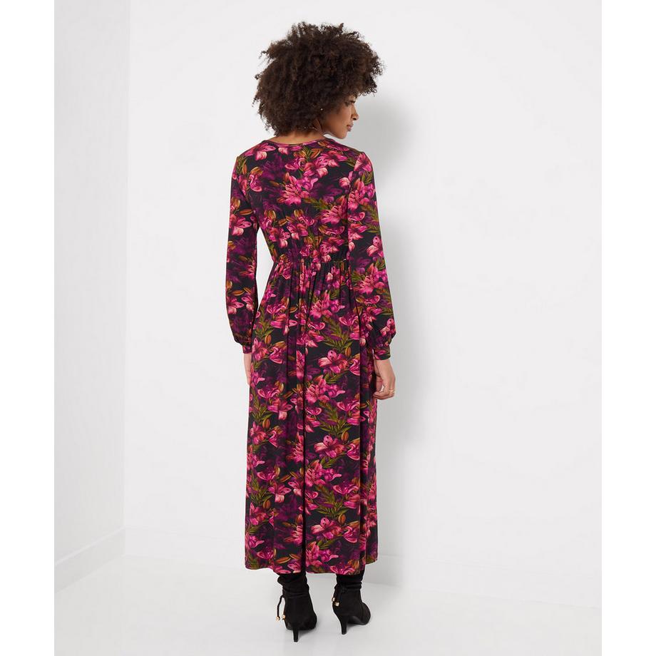 Joe Browns Jersey-Midikleid mit langen Ärmeln und Lilien-Print  